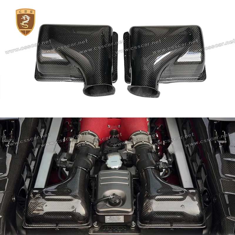 

2Pcs Car Air Intake Box For Ferrari F430 OEM Style Carbon Fiber Replacement Engine Cover Interior Accessory