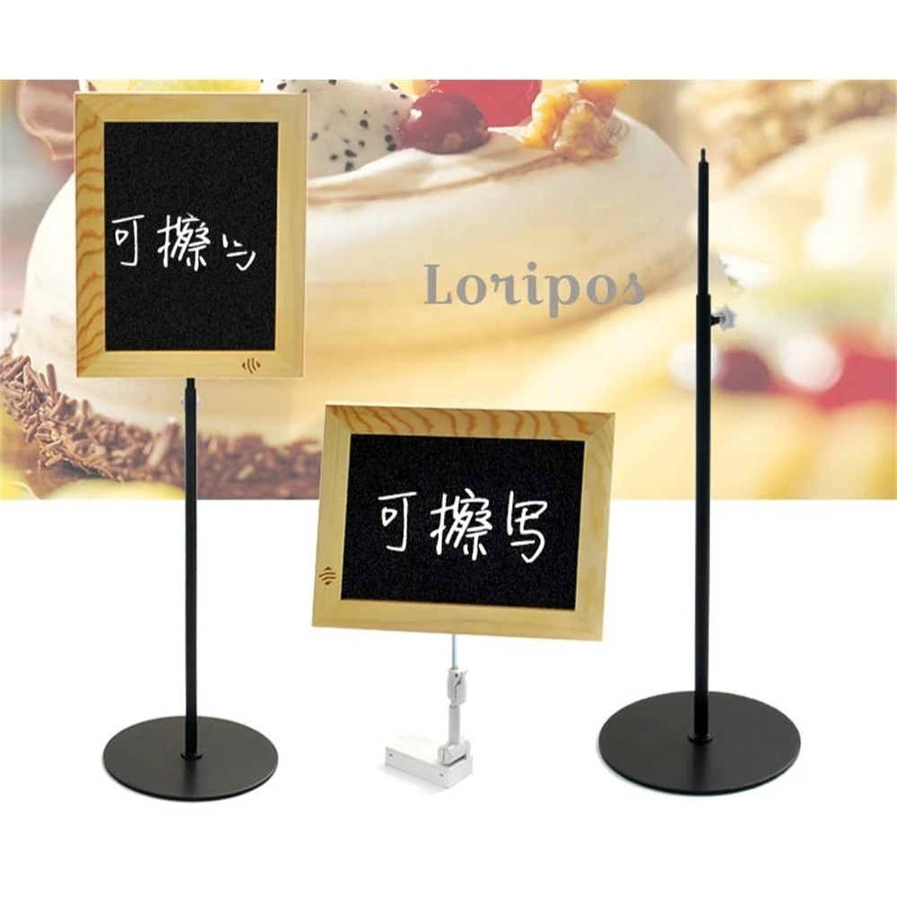 Vertical Wood Rewritable Commodity Price Signboard Supermarket Vertical Fruit Vegetable Advertising Name Memo Blackboard Stand