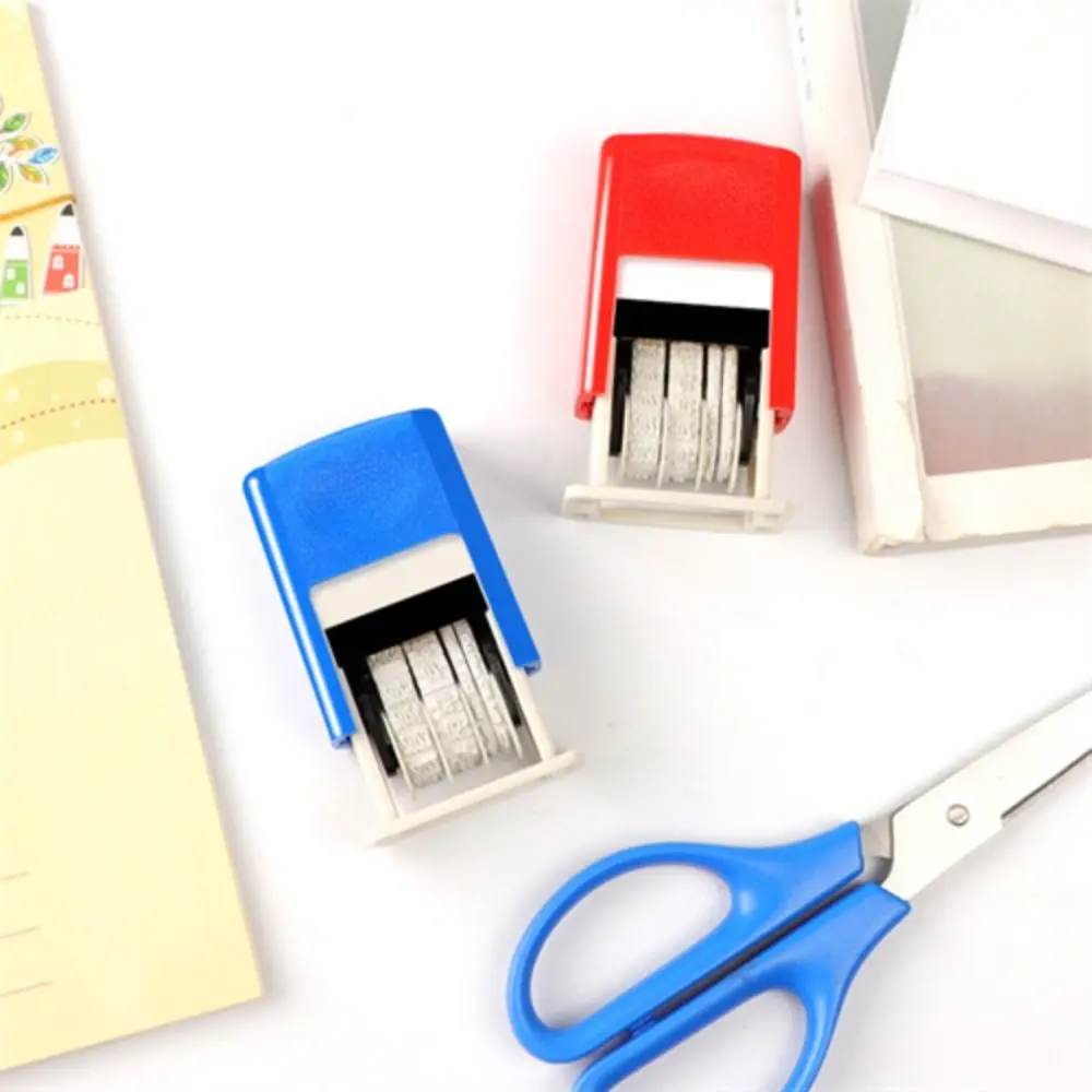 Timbro fai-da-te regolabile Timbri autoinchiostranti 4mm Maniglia sul retro dell'inchiostro Timbro per conto Ritorno automatico dell'inchiostro Data Timbro della ruota Timbri per data