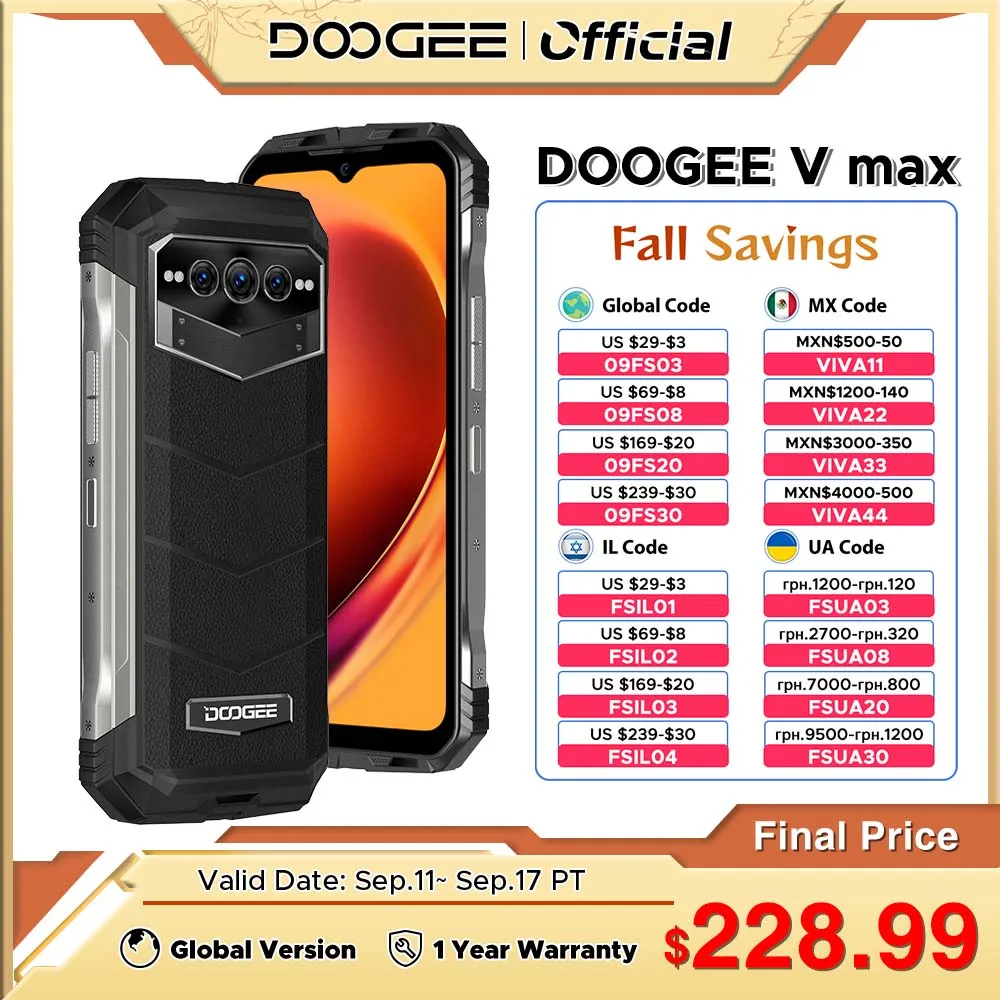 Globale Version doogee v max 5g robustes Telefon 6.58 "120Hz Neigung 256 Hi-Res 108MP Ai Haupt kamera 12GB RAM 22000 GB ROM mAh