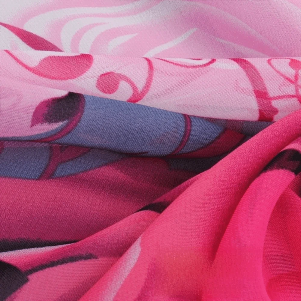 Fashion 160*50cm Chiffon Scarf Floral Gradient Long Wrap Shawl Washable Sunscreen Beach Gauze Scarf for Women