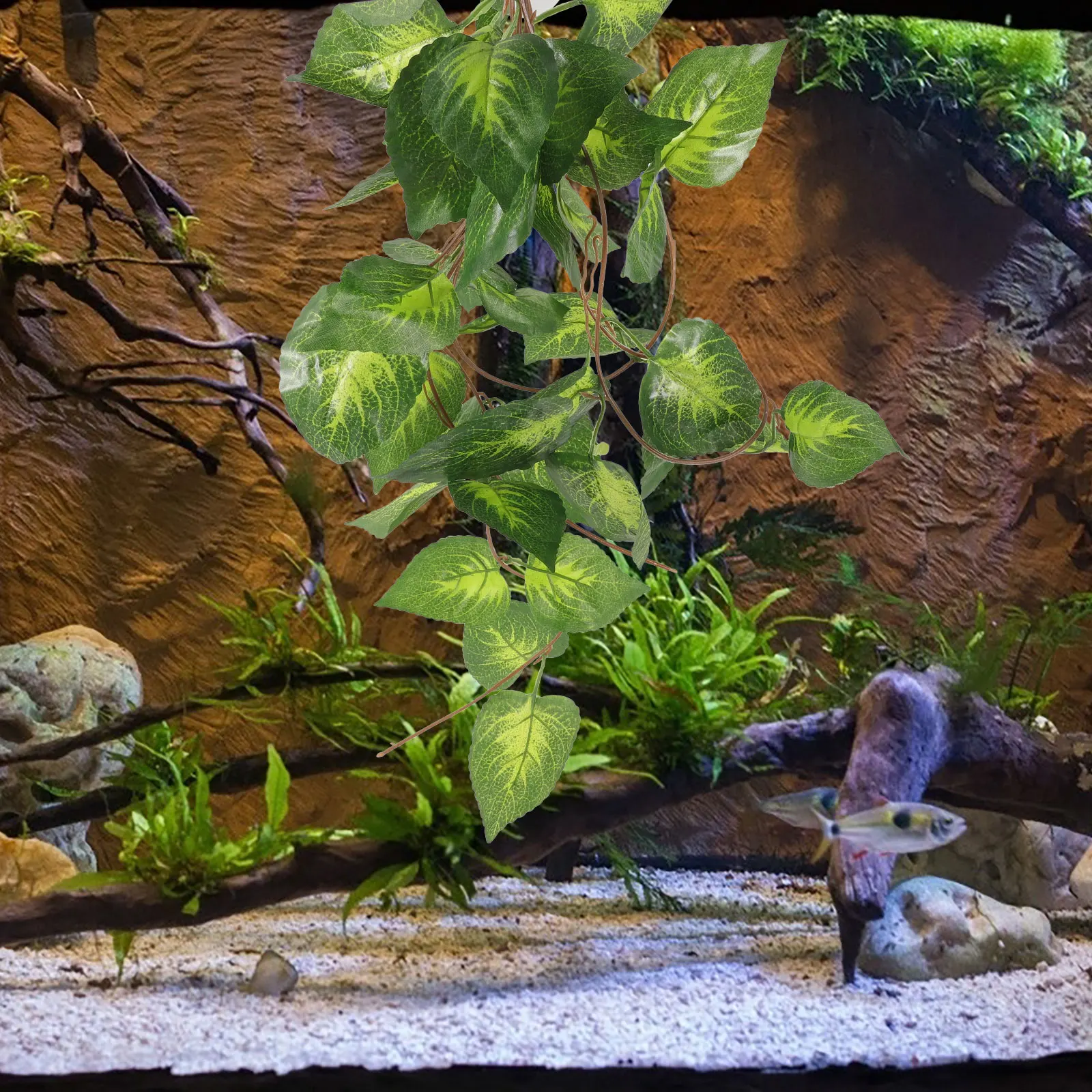 

Lifelike Artificial Fish Tank Ornament Plant For Turtle Tank Terrarium Reptile Habitat Decor Simulation Plant Decorative