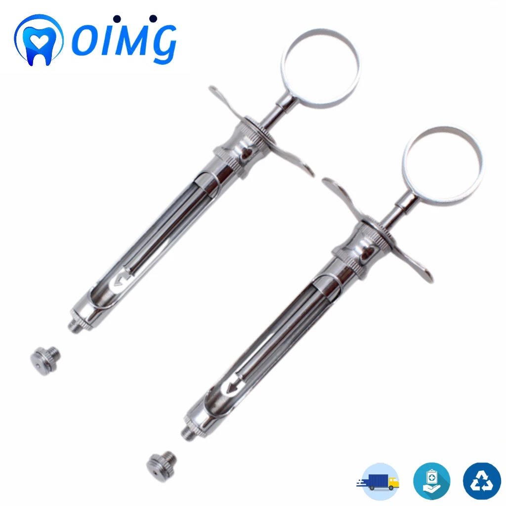 Dental Stainless Steel Syringe Aspirating Syringe Dentist Injector Tool Dentistry Surgical Instrument Injector Tool Dentistry