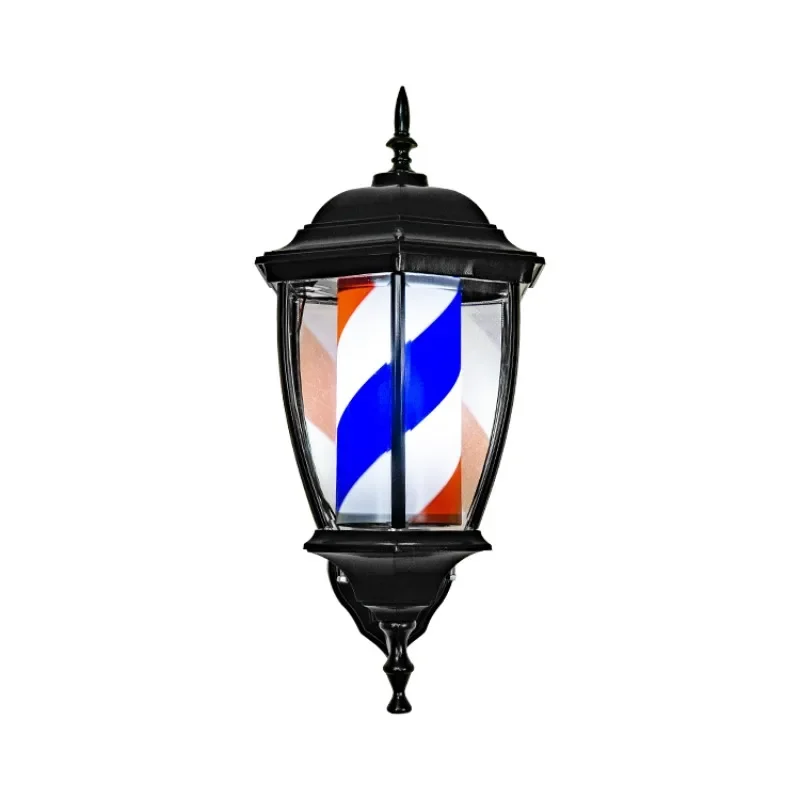 Barber Shop Pole Red White Blue Rotating Light Stripes Sign Hair Salon Barber Accessories Barber Pole Led Light