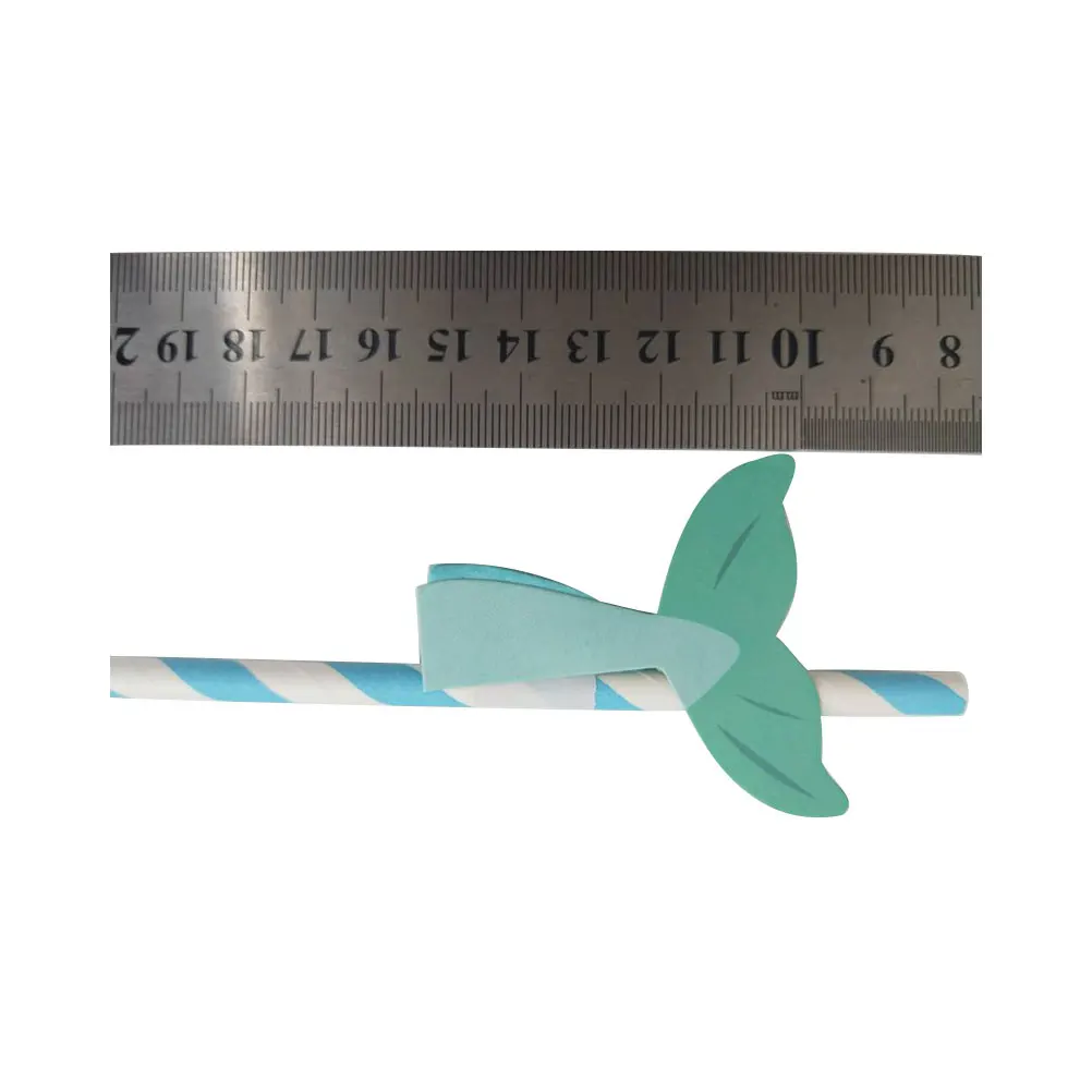 

25pcs Honeycomb Paper Straws Lake Blue Mermaid Tail Design For Party Wedding Birthday Tropical Celebration Smoothie Coffee Tea