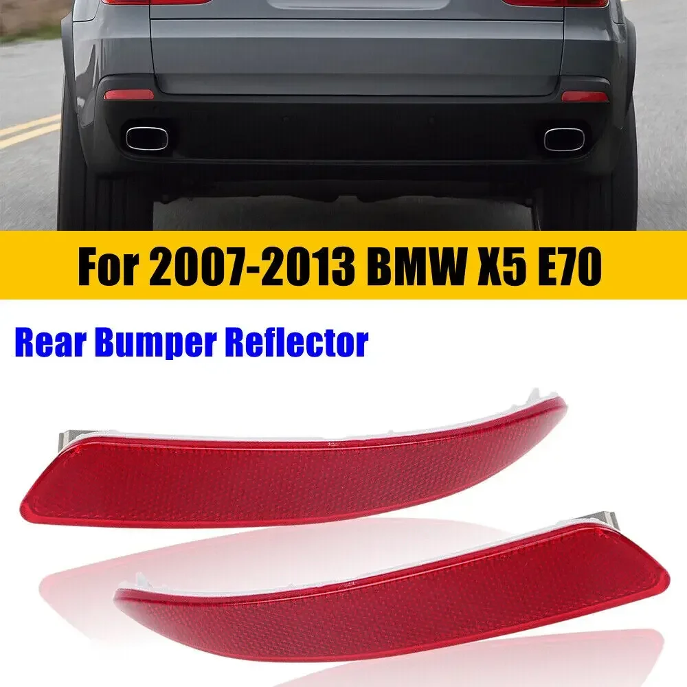 1x For BMW X5 E70 2007 2008 2009 2010 2011 2012 2013 Car Rear Left Right Bumper Reflector Tail Fog Light Lamp Case Red Lens Auto