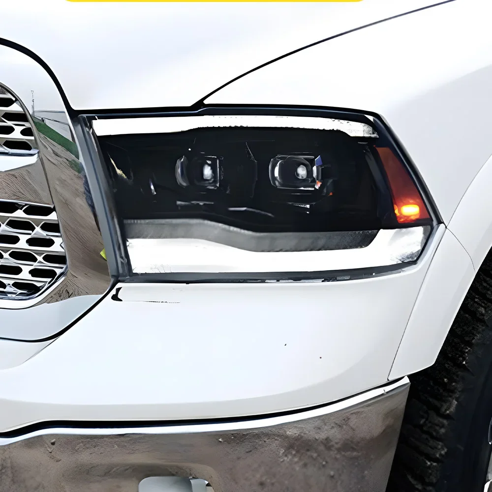 

Автомобильные передние фонари для Dodge RAM 1500 2009-2018, светодиодные автомобильные фары в сборе, обновленный динамический DRL 2, аксессуары для линз проектора