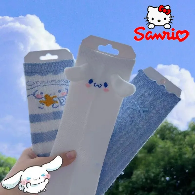 Chaussettes Sanurgente Cinnamoroll pour enfants, bas longs en pur coton, dessin animé mignon, Lolita Jk, accessoires doux pour filles, cadeaux