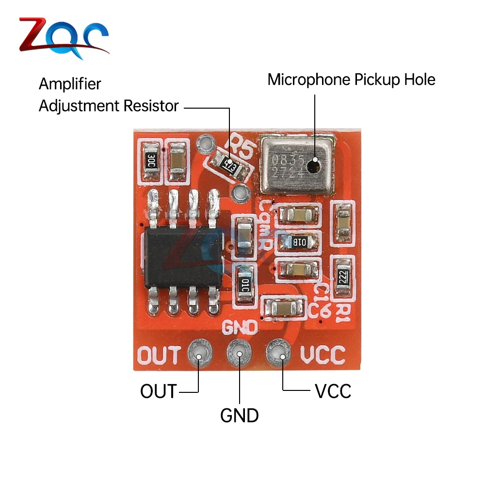 TDA1308 Silicon Microphone Amplifier Board Module Digital Microphone Pickup Preamp Amplification Adjustable DC 3-6V