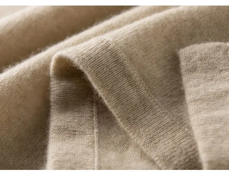 zjaiss Einfarbiger Warmer Strickumhang mit Seitenknöpfen 2026 Neuer Herbst-Winter-Damen-Poncho aus Reinkaschmir als Oberbekleidung – Detail 8