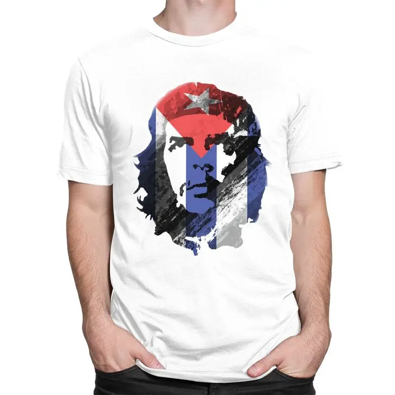 Custom Male Che Guevara Cuba Flag T Shirt Short Sleeve Cotton T-shirt Leisure Cuban Revolution Tees Loose Fit Clothes