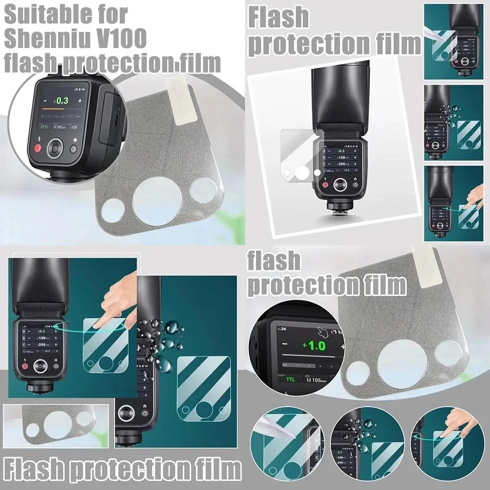 For Godox V100 Flash Transparent Protection Film HD Waterproof Anti-scratch Explosion-proof Protective Film