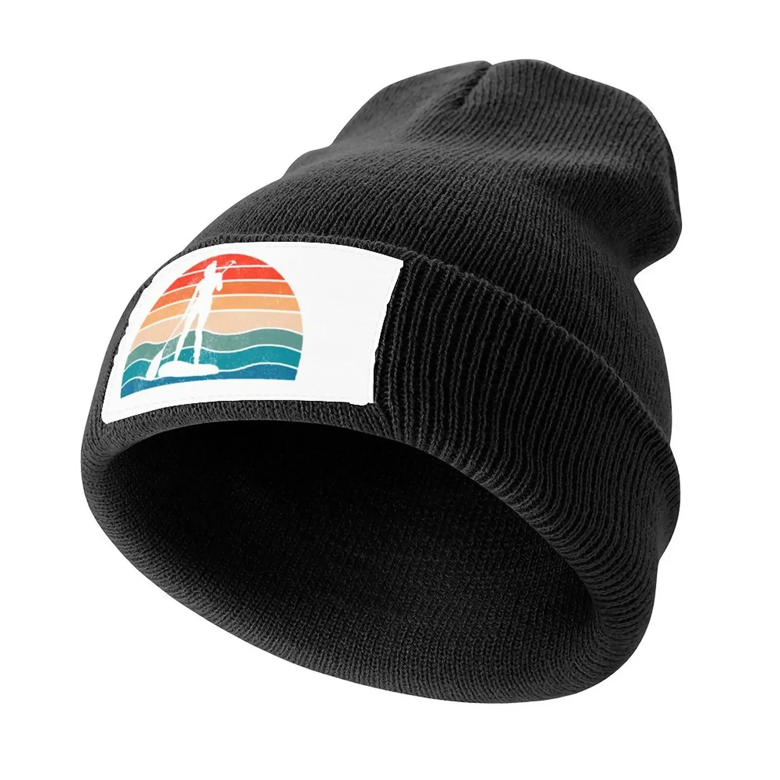 Stand Up Paddle Board SUP Woman Paddleboarding Sunset Water Knitted Cap birthday Hood Caps For Women Men's