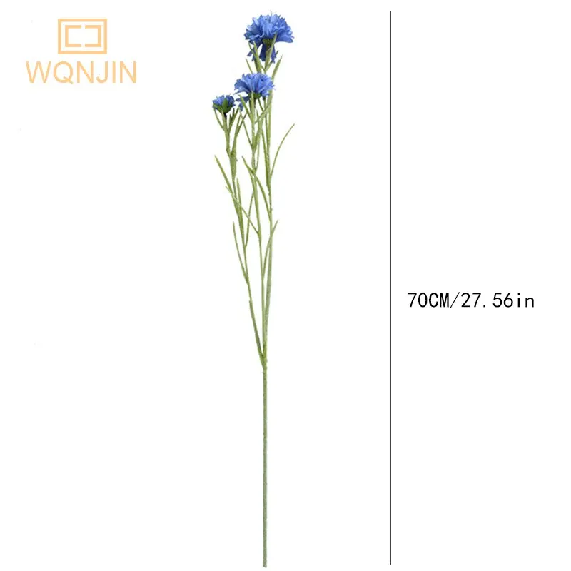 1PCS Nordic Blau Lange Zweig Sternen Kornblume Seide Künstliche Blumen Hause Hochzeit Party Dekoration Flore Fleurs Artificielles – Detail 6