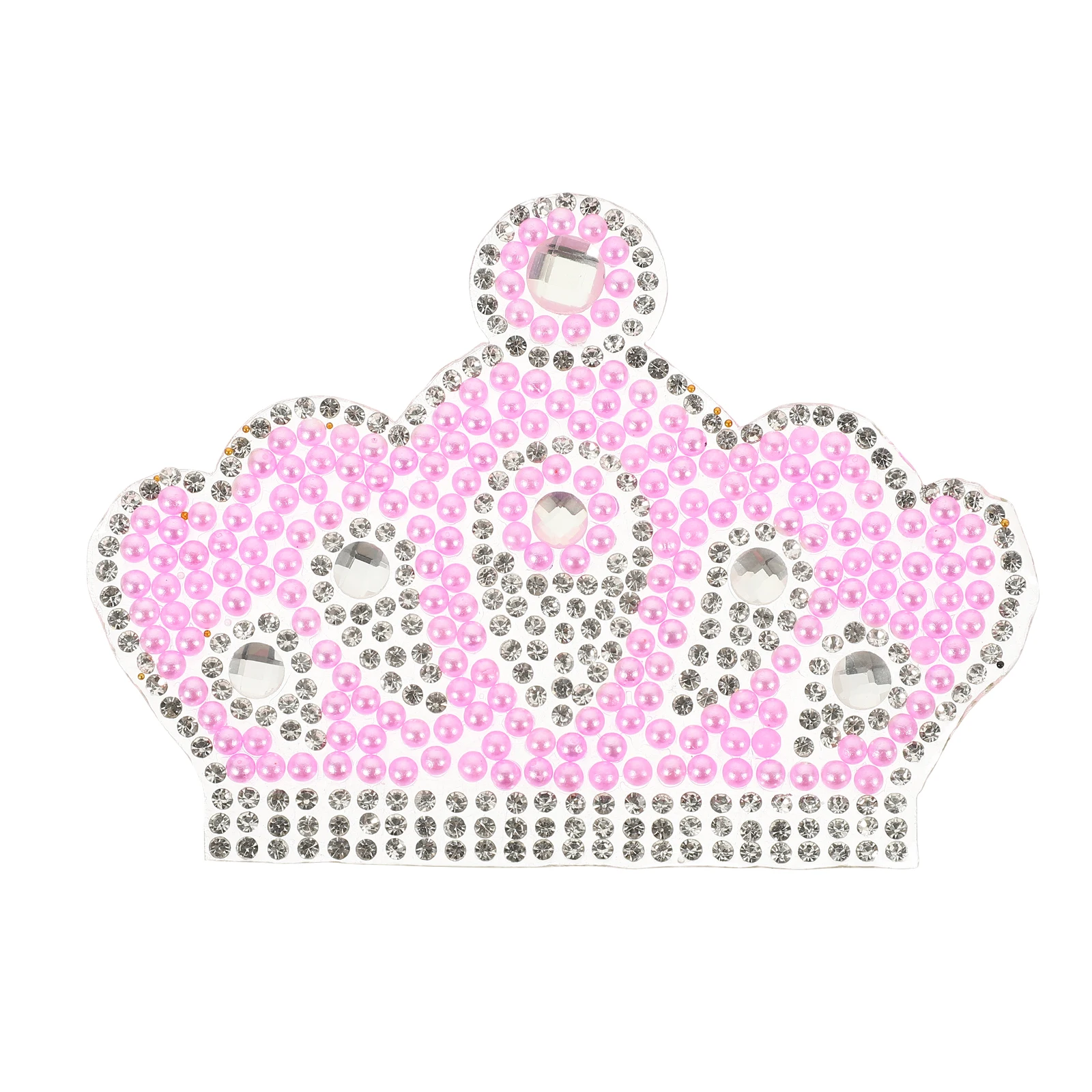 

Pink Crown Rhinestone Iron On Patch For Clothing Hat Diy Decor Glitter Applique Repair Accessories Craft Sewing Ornament