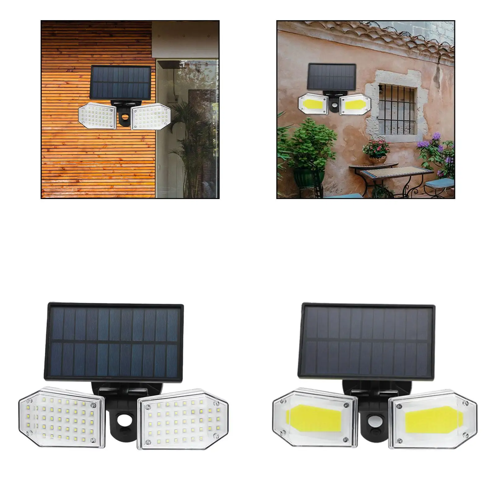 Luz solar al aire libre 3 modos de luz Lámpara LED solar para valla escalera patio