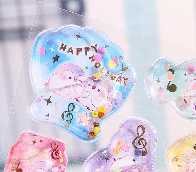 

Детские 3D-стереоскопические наклейки с водой и маслом, наклейки-шейкеры для детского сада, декоративные наклейки ручной работы