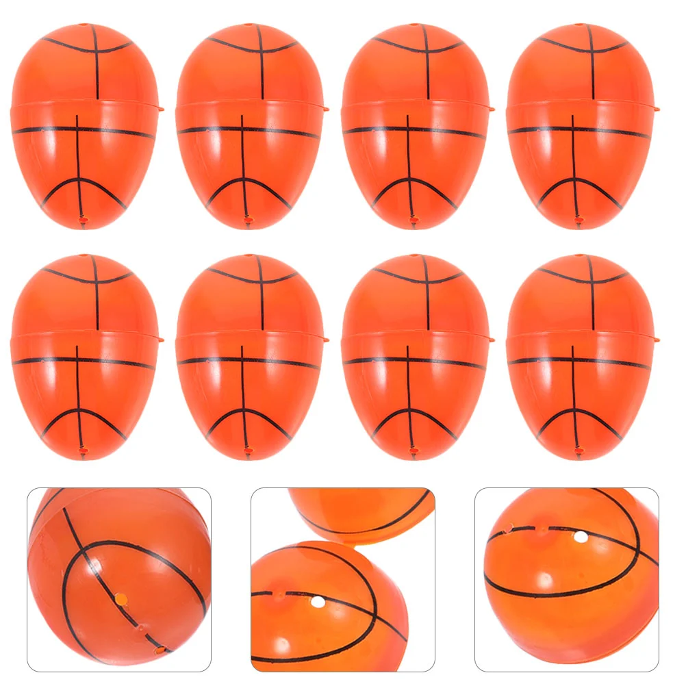 

12 Pcs Basketball Easter Egg Ornaments Fillable Eggs Filling Candy Boxes Plastic Decorative Wrapping Child