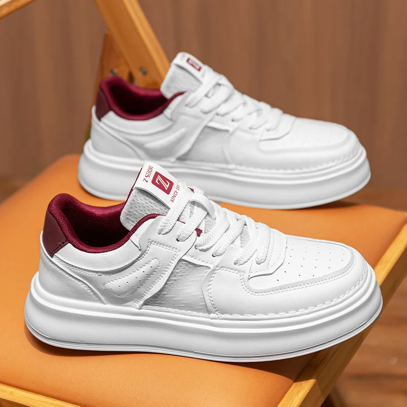 

Мужские новые осенние белые кроссовки 2025 года и повседневная обувь с массивным высоким берцем — легкая, увеличивающая рост и удобная