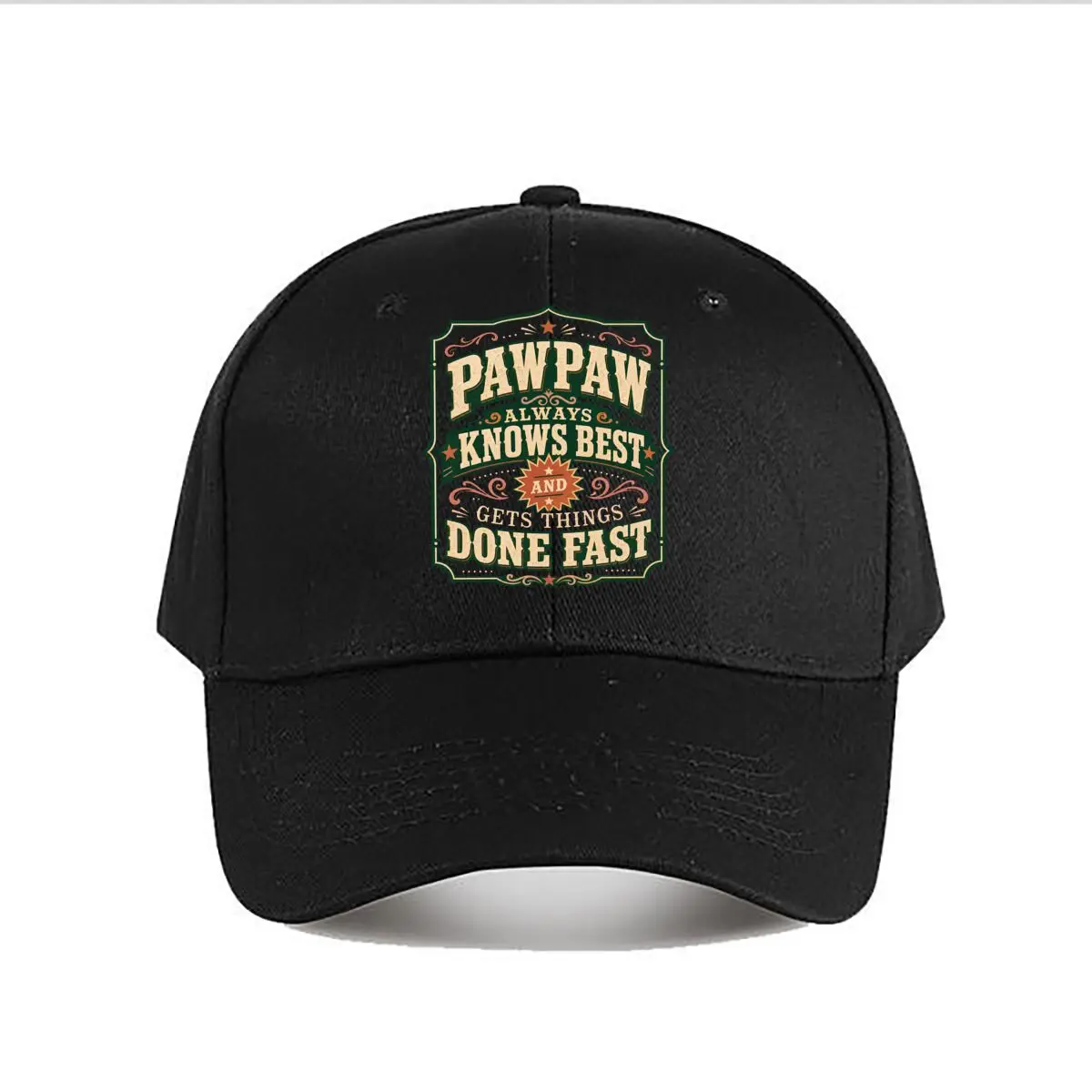 Casquette de baseball Pawpaw Wisdom Rustic Quote Badge, casquette de sport de plein air à la mode, chapeau de soleil pour hommes et femmes