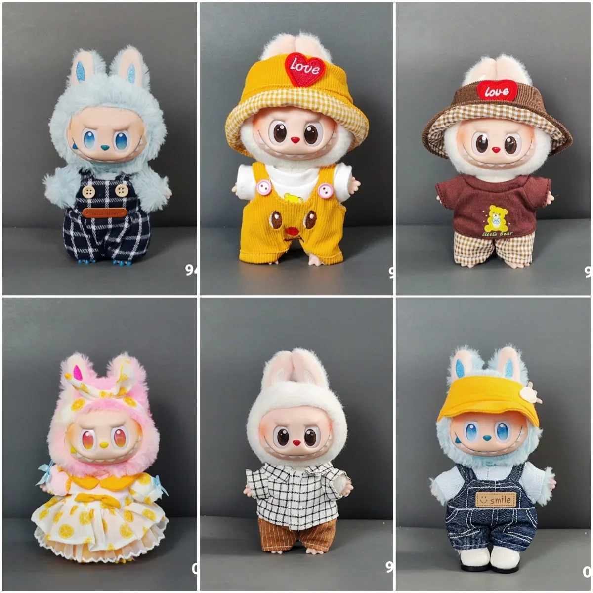 Kleidung für Labubu 17 cm Mini-Plüschpuppenkleidungszubehör für Korea Kpop EXO