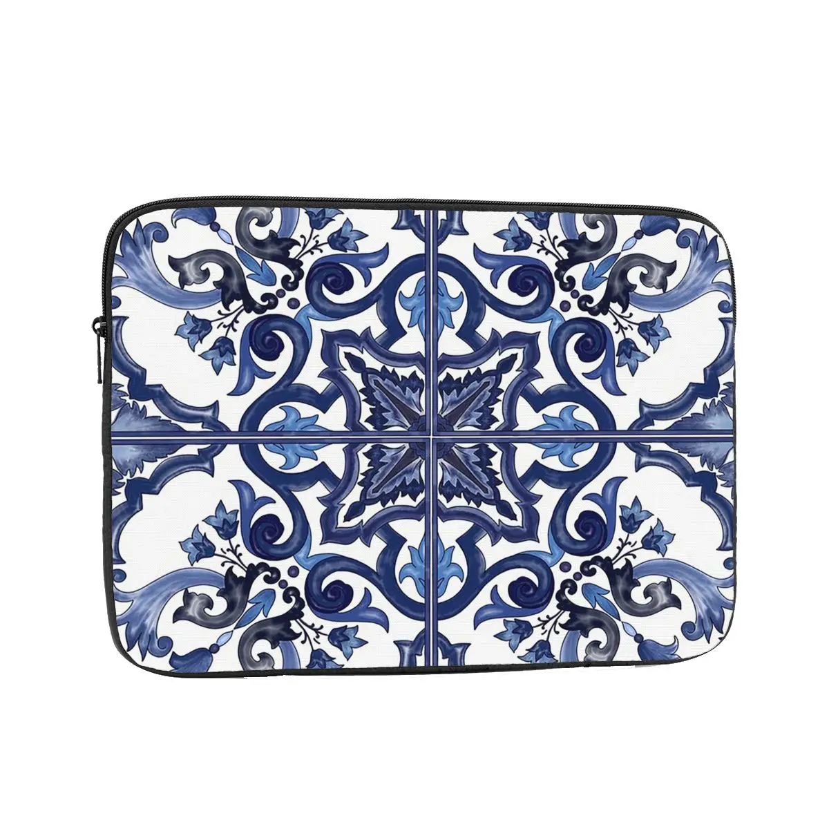 

Синяя декоративная цветочная средиземноморская сицилийская плитка для ноутбука, чехол для ноутбука, сумка 10, противоударный чехол для планшета, сумка
