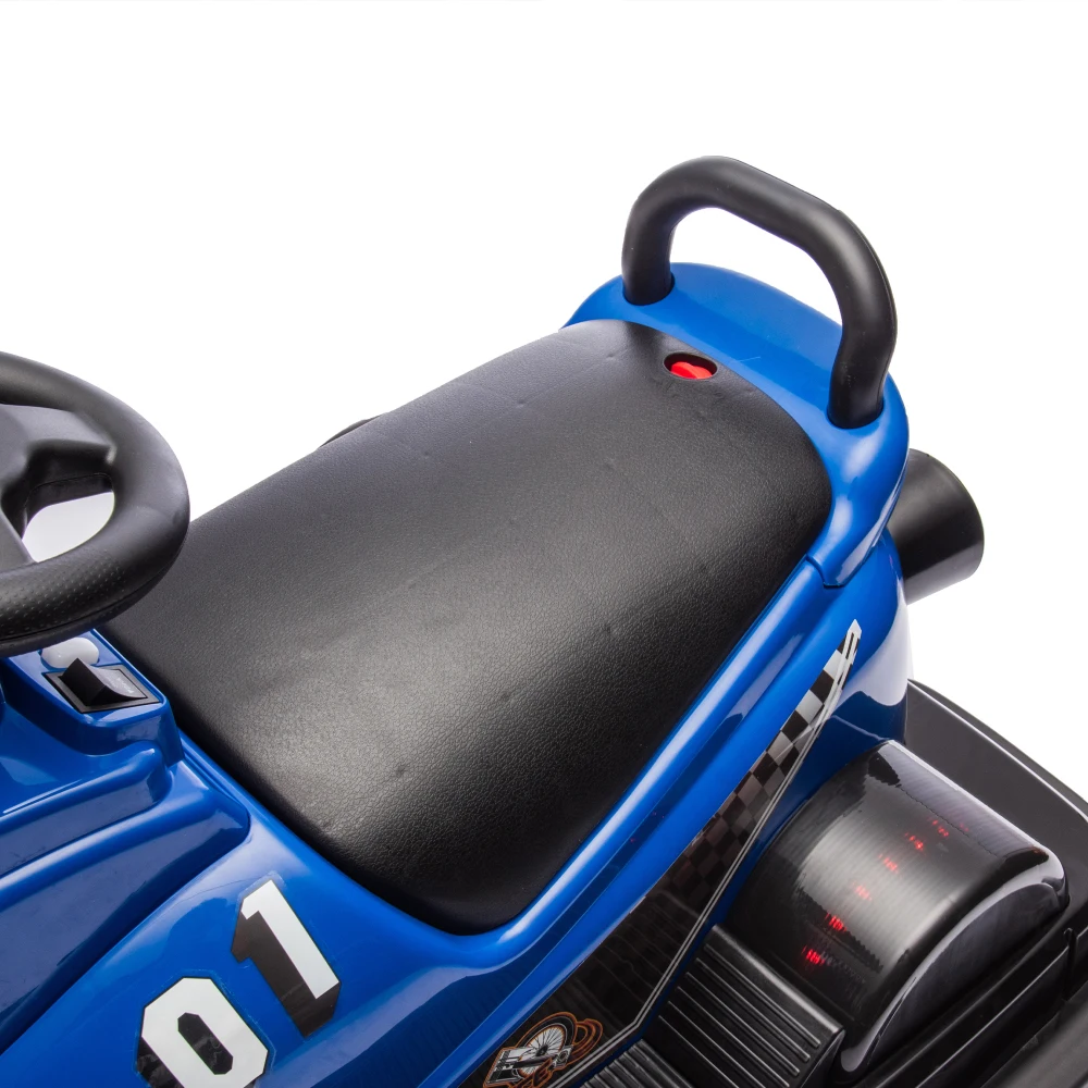 12V Kids Ride On Motor Bumper Car Rotate 360 Degrees in Place Collision Triggers Sound Effects and Lights for Kids Aged 3-5