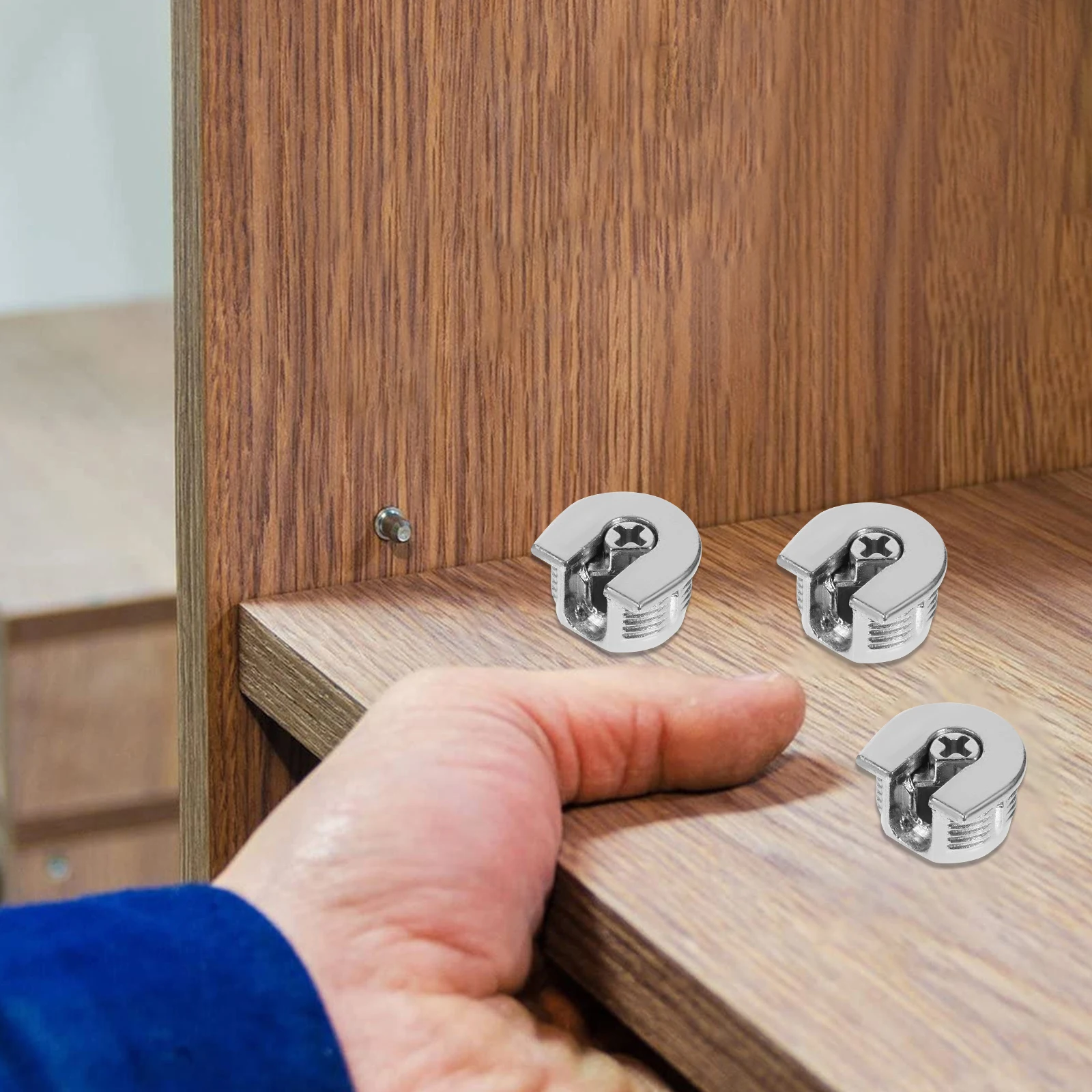 

10pcs Connectors Cam Fasteners Cabinet Shelf Brackets Wardrobe Support Brackets Furniture Hardware Closet Support Bracket