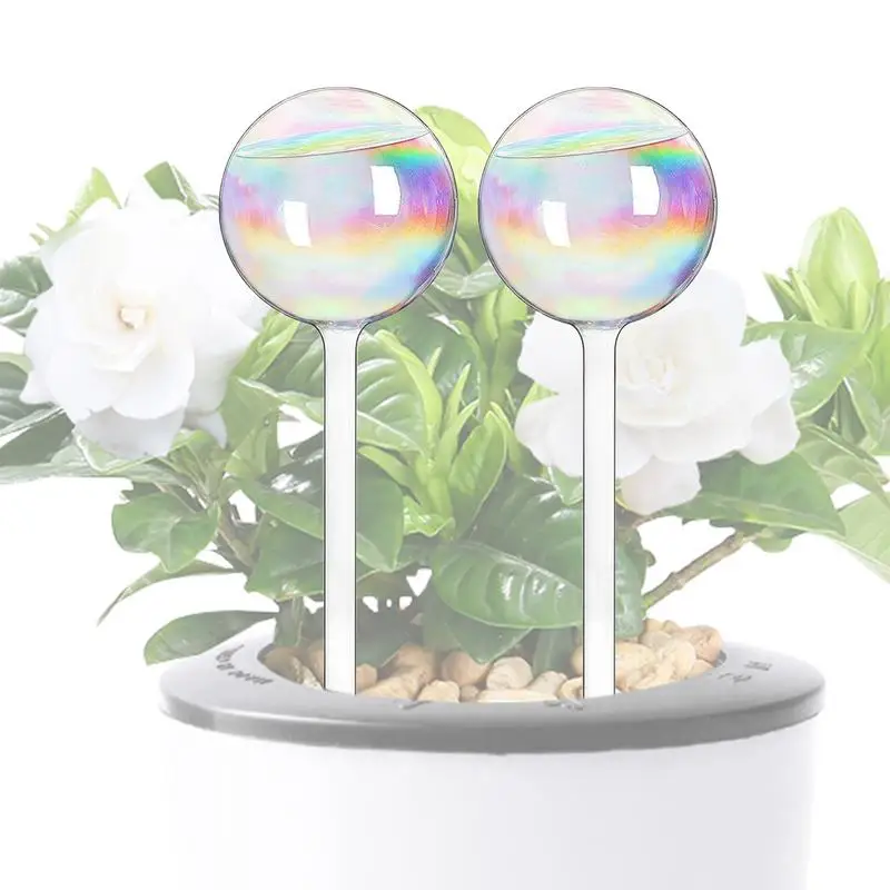 Plant Watering Globes Rainbow Gradient Color Automatic Watering Bulbs Clear Flower Automatic Watering Device Auto Waterer Tool