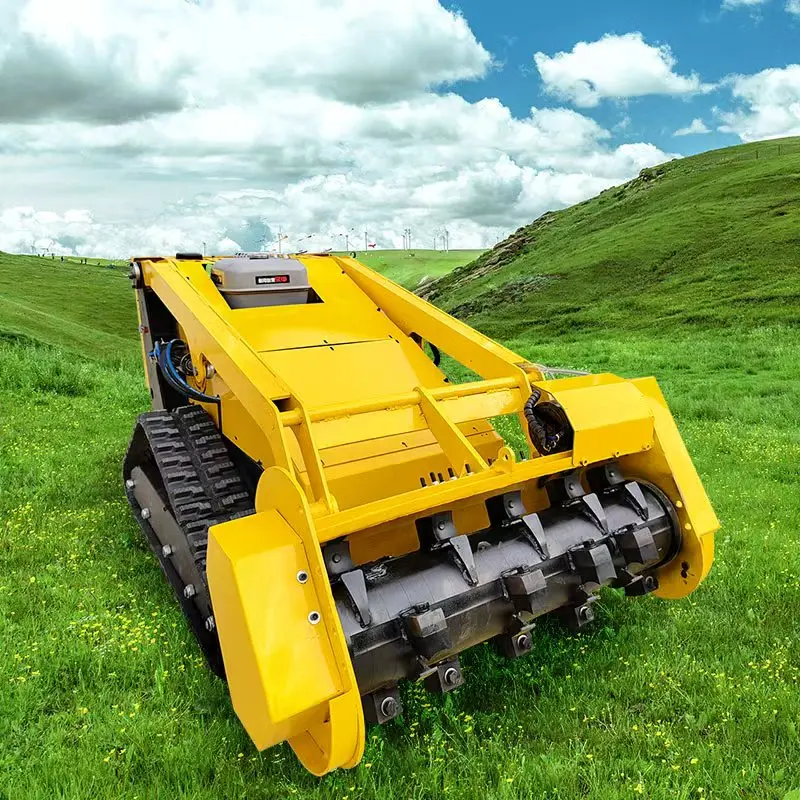 Big Power Engine Small Robot Grass Cutter Remote Control Crawler Lawn Mower High Performance for Efficient Grass Cutting