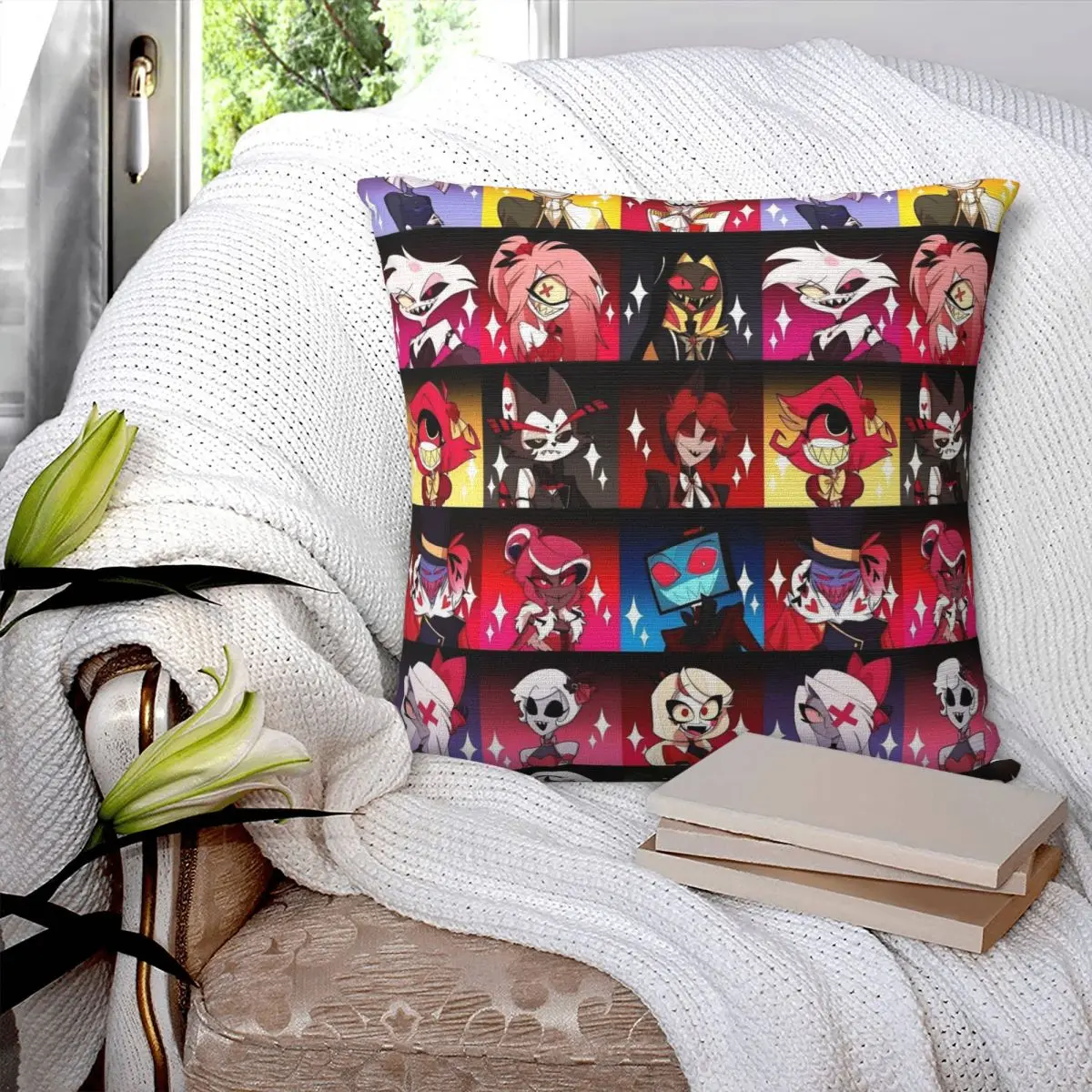 Hazbined Cool Hoteled Helluva Boss Pillowcase Printing Cushion Cover Decorative Throw Pillow Case Cover Home Zipper 18