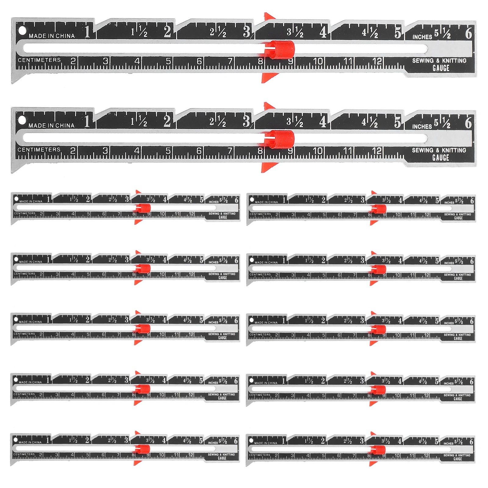 

12Pcs Precision Sewing Rulers Guides Fabric Measuring Tools Knitting Quilting Crafting Projects Hemming Stitching Essential DIY