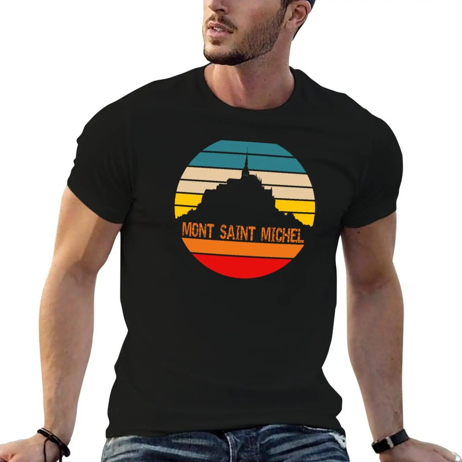 Mont Saint Michel France Locations Europe T-Shirt summer tops sublime workout shirts for men