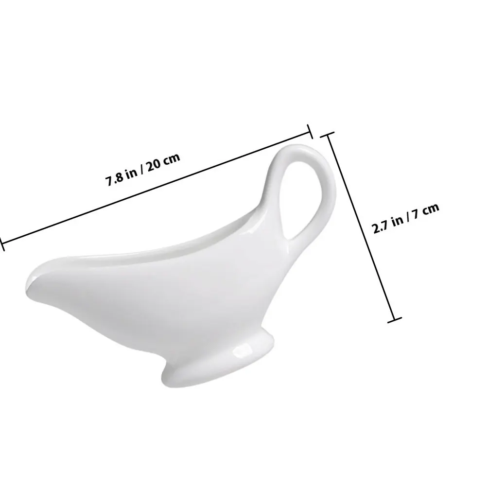 Sturdy Ceramic Sauce Cup White Glossy Finish Gravy Boat for Household Restaurant Commercial Use Mustard Vinegar Oil Chili Dip
