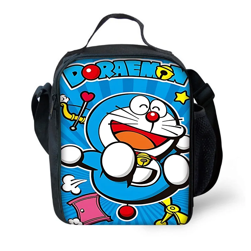 D-Doraemon lancheira térmica térmica dos desenhos animados, saco de grande capacidade para criança, estudante bonito, piquenique ao ar livre, caixa valiosa para meninos e meninas