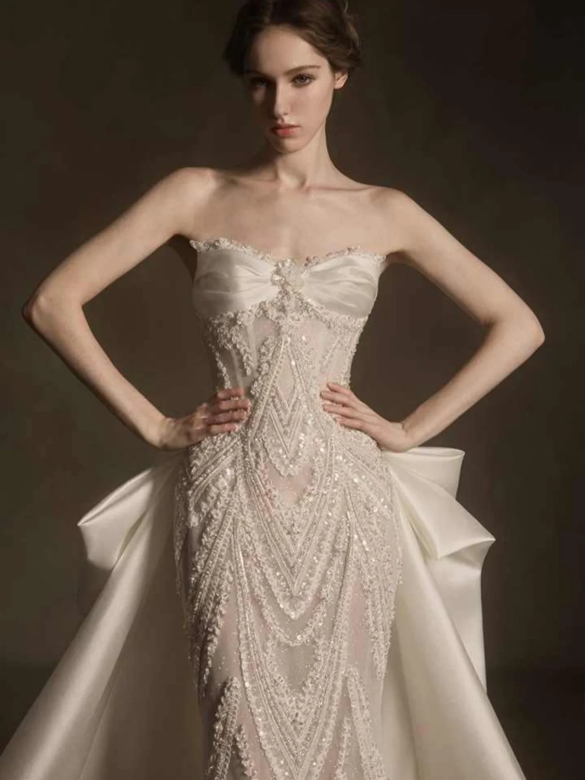 Vintage Strapless Mermaid Wedding Dresses Beaded Sequins Sleeveless Bridal Gowns Customized Vestidos De Novia