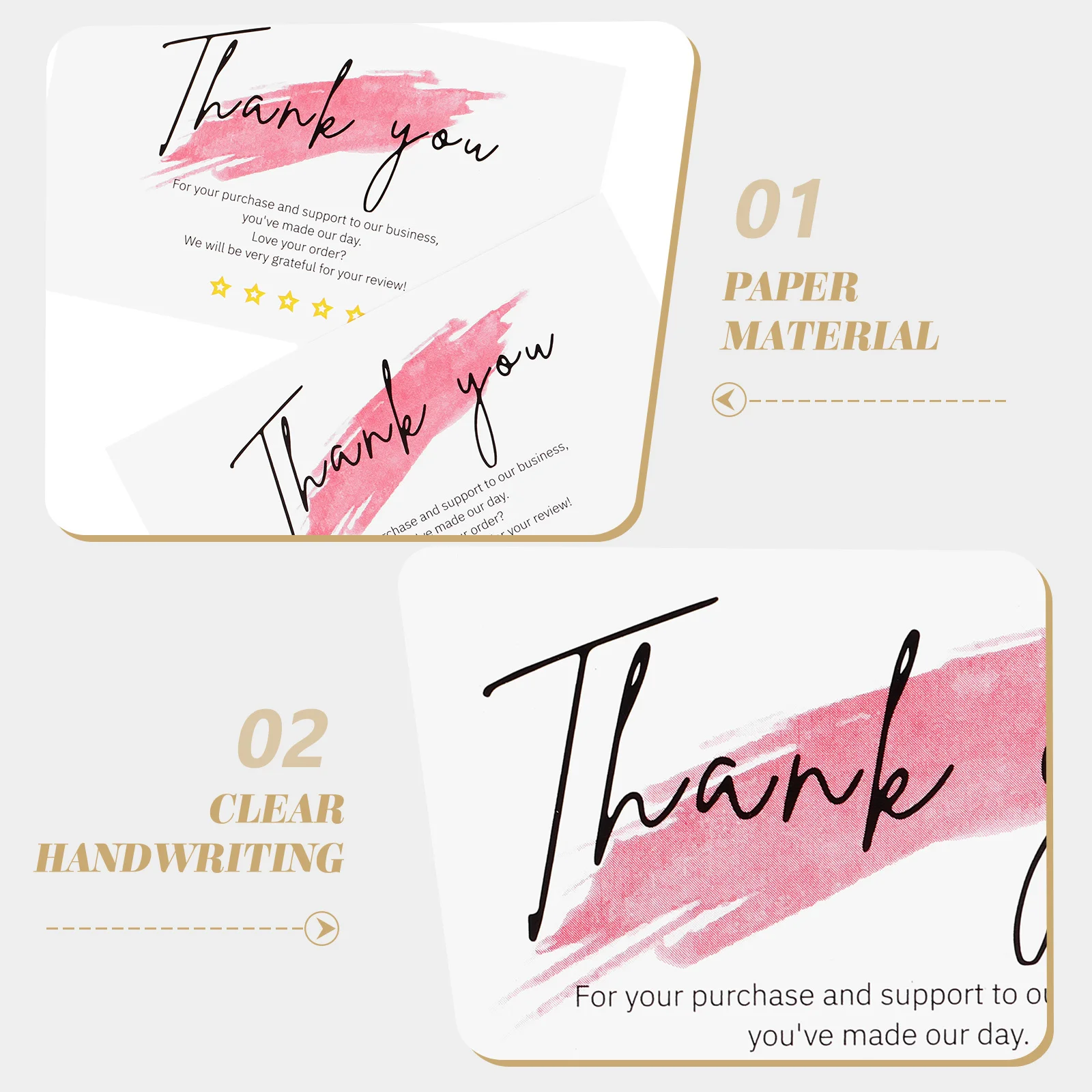 

30Pcs Thank You Cards for Business Shopping Lightweight Portable Perfect for Customer Appreciation Thank You Cards
