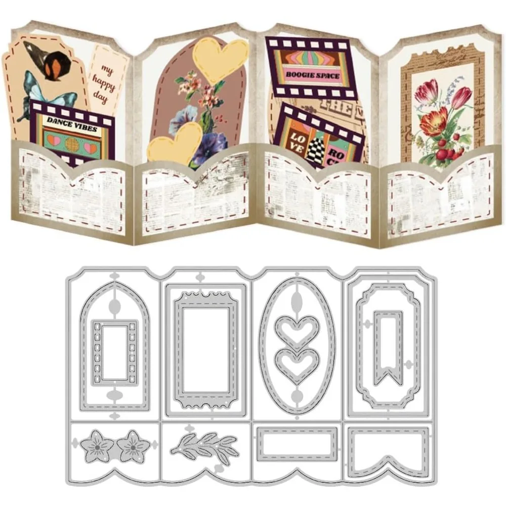 Faltbare Kartenschablonen aus Kohlenstoffstahl für DIY Scrapbooking, Fotoalben, Dekorative Prägung, Papierkarten, Rechteckform