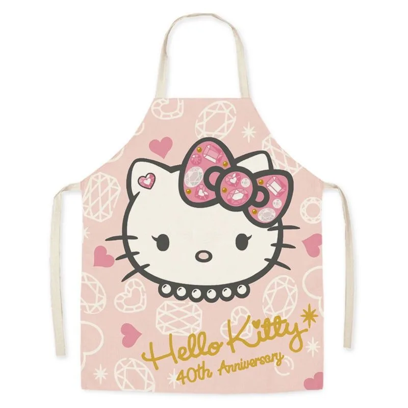 Kreskówka śliczne Sanrio Hello Kitty fartuch Kawaii fartuch dla rodziców i dzieci kuchnia gotowanie pieczenie przeciwporostowe narzędzie do