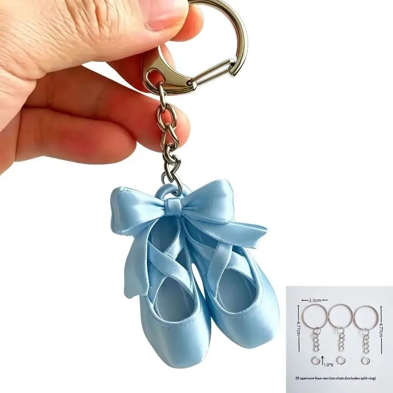 1 Stück niedlicher Taschenanhänger im Tanz-Design, modischer Ballettschuh-Schleifen-Schlüsselanhänger, hängendes Ornament, Schlüsselring-Anhänger, Geschenk für Tänzerinnen. – Detail 9