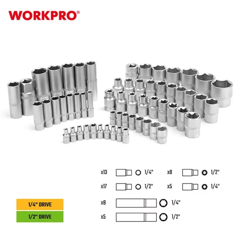 Professional 108pcs 1/2\" 1/4\" Dr Inch Hand Tools Socket Wrench Set Flexible Universal for Cars Tool Set view 3