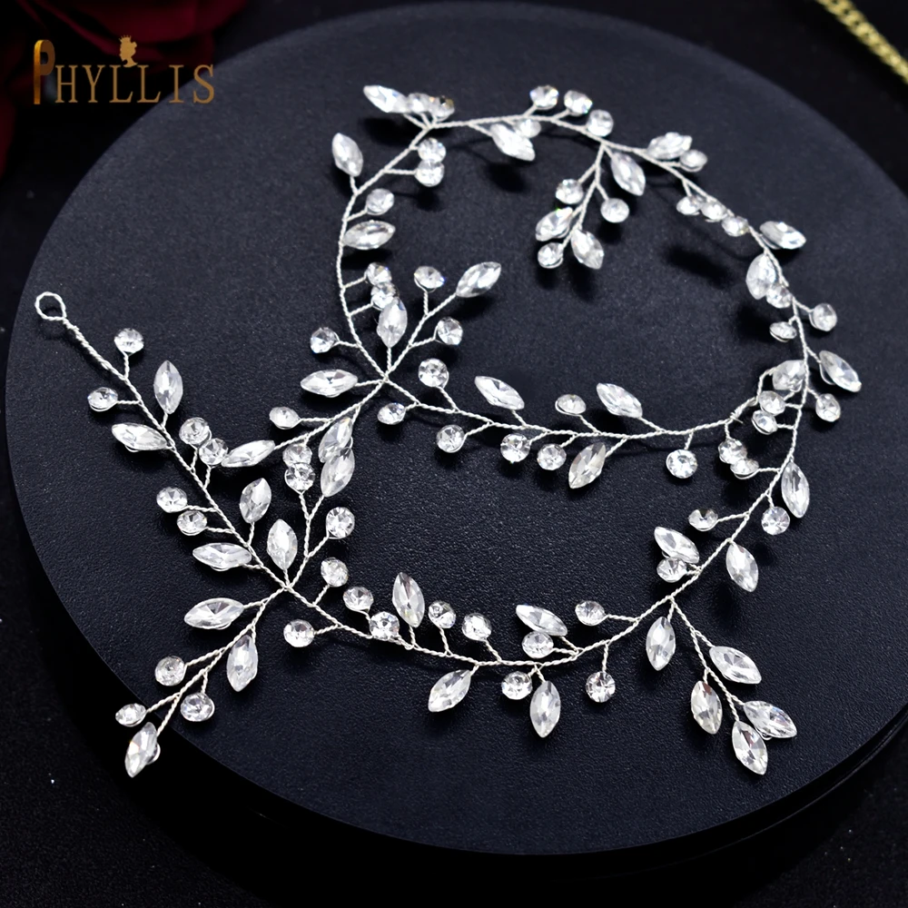 A414 Crystal Bridal Tiaras Hairbands Bridesmaid  Hair Vine Accessories Wedding Jewelry Headwear for Girls Bride Headdress