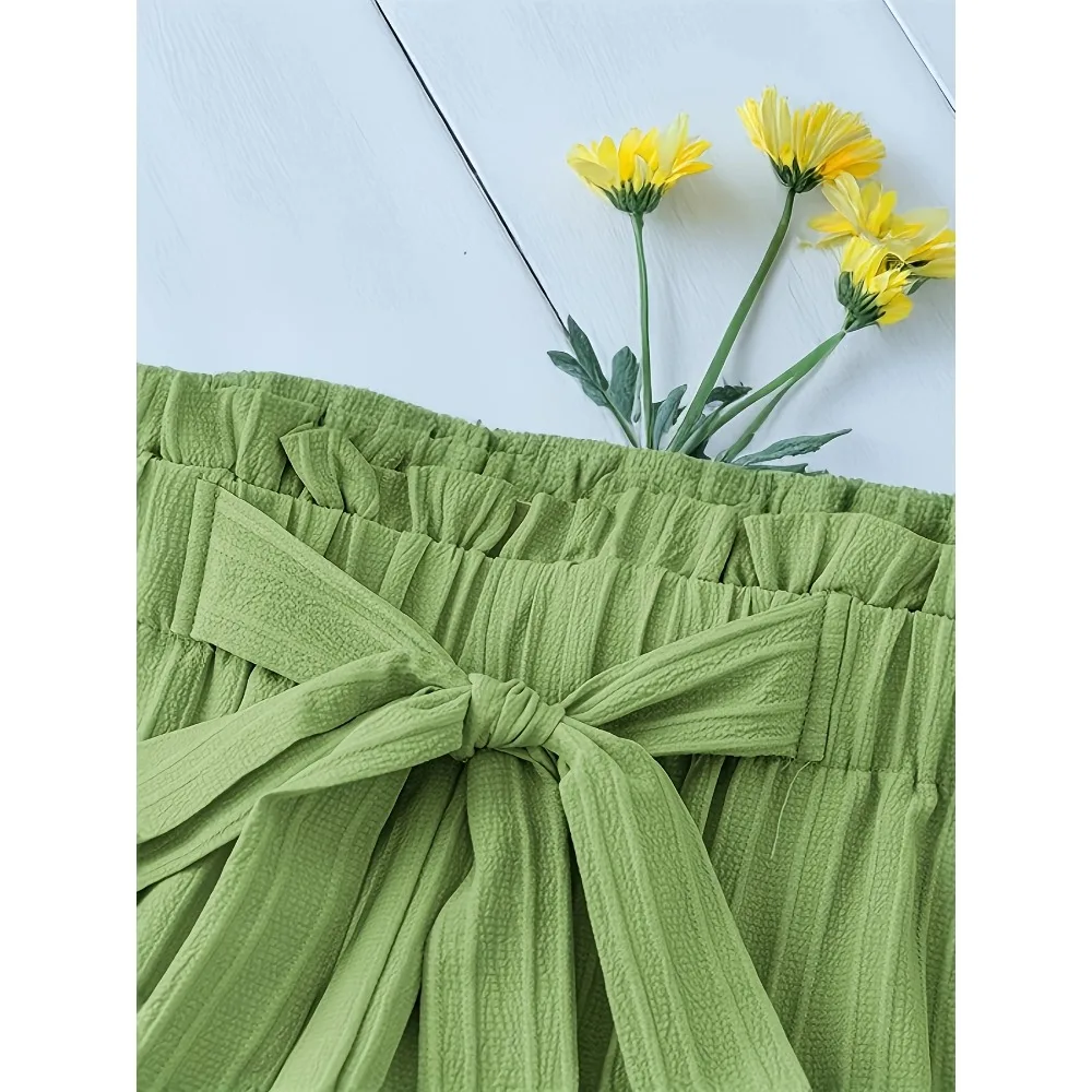 플러스 사이즈여성 캐주얼 신축성 있는 허리밴드 패션 레이스업 다용도 스트레이트 팬츠 솔리드 컬러 팬츠