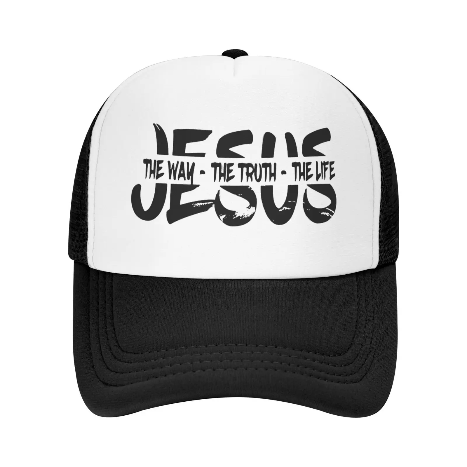 Jesus The Way, Truth, Life Trucker Cap Snapback Hat for Men Baseball Mens Hats Caps for Logo Wire Side