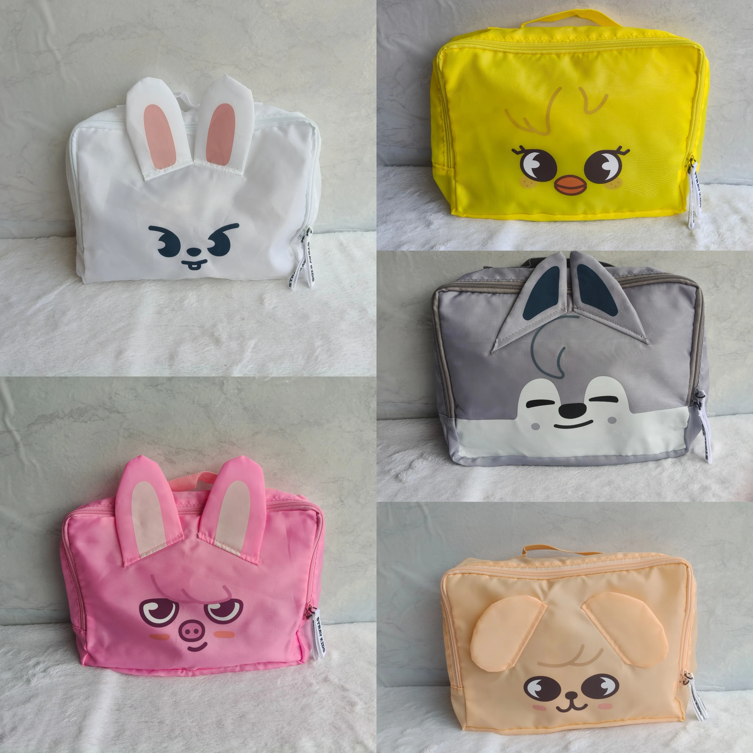 

Portable Travel Toiletry Bag Cartoon Storage Organizer Nylon Material Long Rectangle ape for Women Chinese Brand HZLB