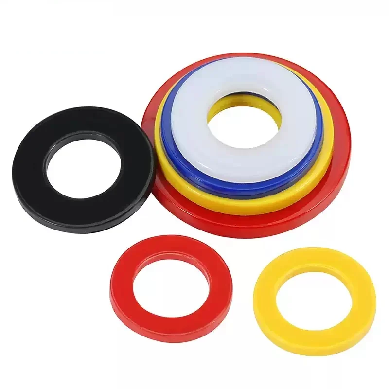 Rondella in nylon colorato Guarnizione piatta Rondelle dure di tenuta in plastica Rosso Blu Giallo Nero Bianco M2 M2.5 M3 M4 M5 M6 M8 M10 ~ M20
