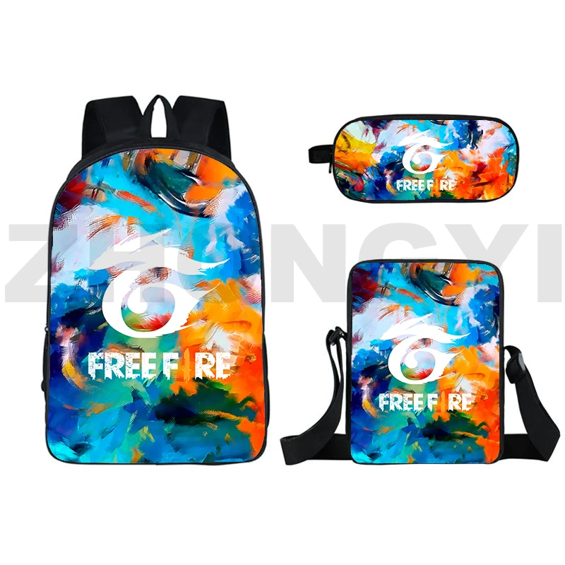 3D Free Fire Backpack Men Rucksacks Women High Quality Travel Bag 3 Pcs Set Shoulder Bag Free Fire Garena School Bag Pencil Case