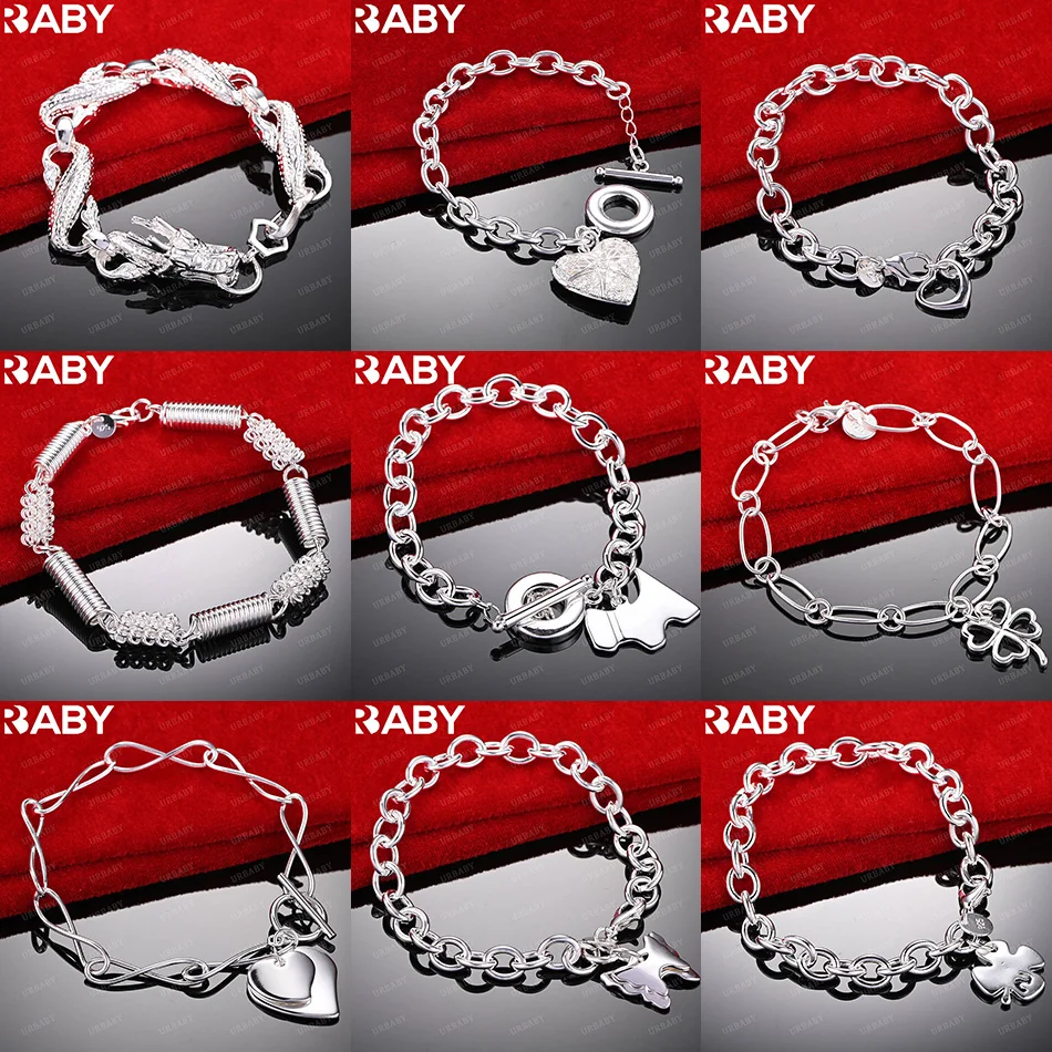 

URBABY 925 Sterling Silver Design Bracelets For Women Men Creativity Gifts Street All-match Party And Daily Wear
