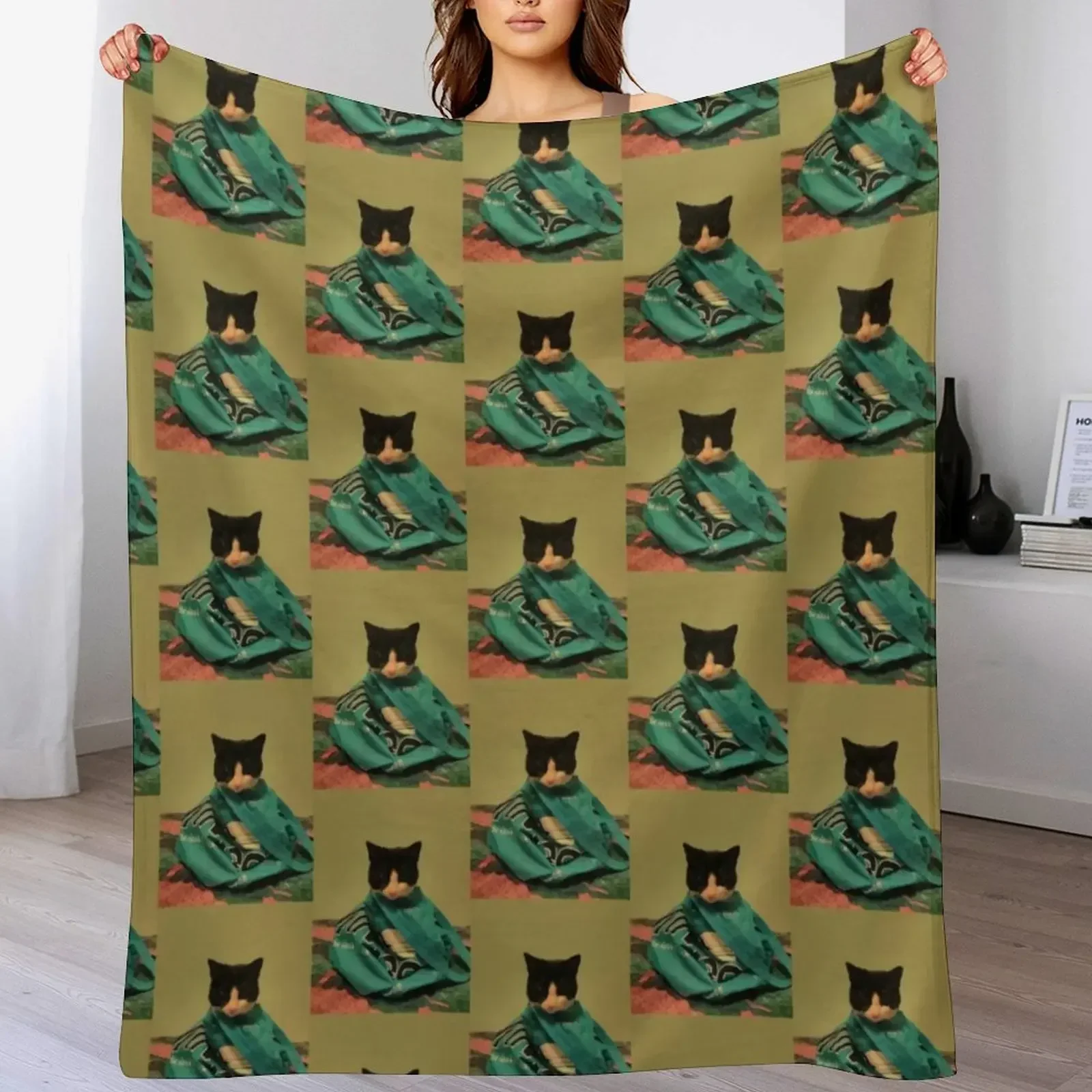 Shhhhh! Don't let the cat out of the bag Throw Blanket wednesday Extra Large Throw Flannel Fabric Blankets