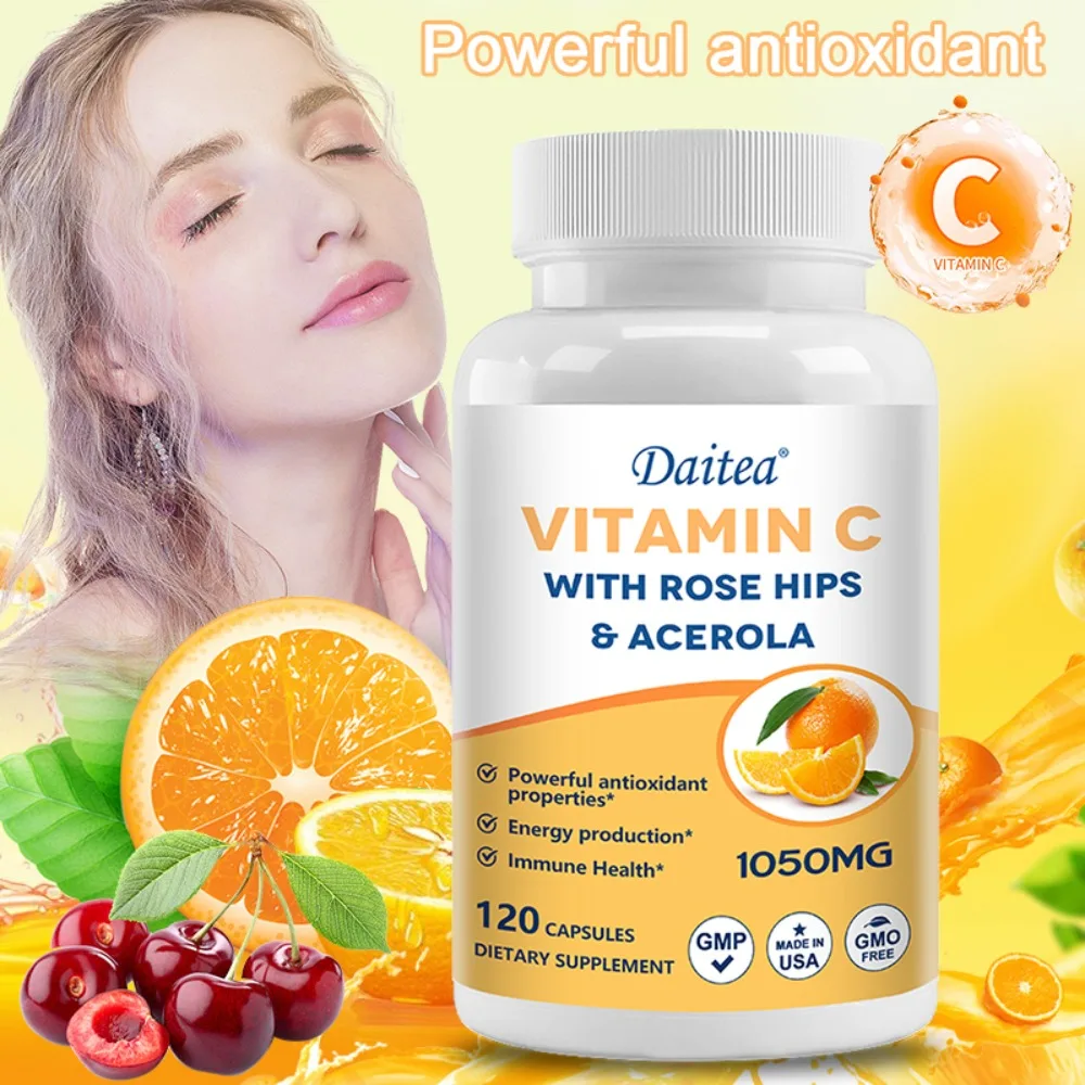Vitamin C Immune Support 1050mg - Skin Brightening, Optimal Absorption, Cellular Energy, Calcium Absorption, Supplement